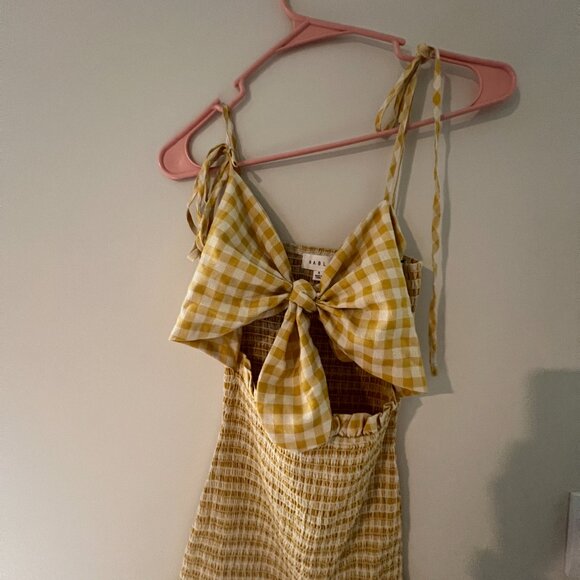 Mable yellow gingham plaid dress size small - Picture 11 of 14